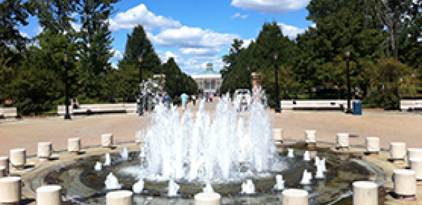 alumni walk fountain
