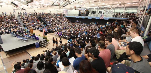 gym filled with people at event