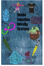 Threaded Connections: Unraveling the Internal 10 drawings arranged as a circle. The drawings are a t-shirt, painting, head with baseball cap, dagger, flowerpot, Verrazano Bride, bottle, snakes, woman's head, and clown, and they are all connected with a line.