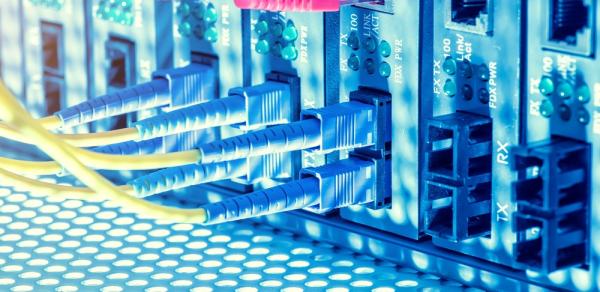 Wires going in to the back of networking appliance
