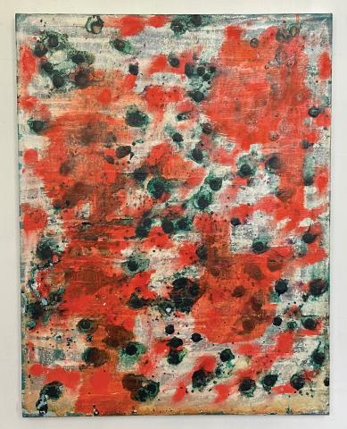 Kate Horsfield, Calliope, oil on canvas, 18x14in., 2018 oil on canvas, abstract painting , densely layered, with rich color palettes